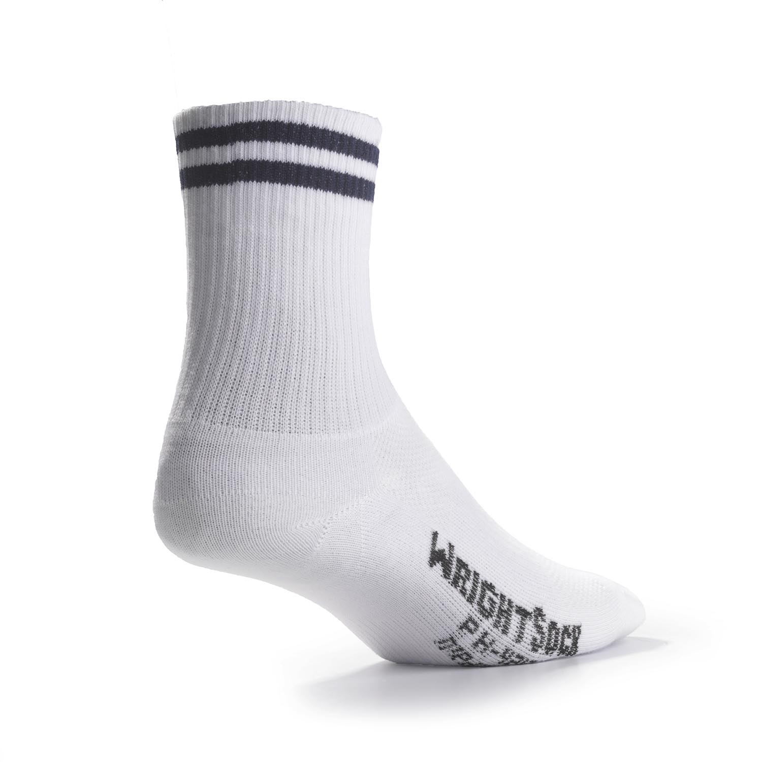 White Wrightsock Cushioned DLX Crew - M